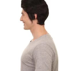 HPO Vampire Mens Wig | Black Celebrity Cosplay Halloween Wig | Premium Breathable Capless Cap