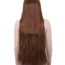 HPO Women Extra Long Straight Cosplay Brown Wig | Premium Breathable Capless Cap