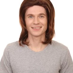 HPO Men's Men Fancy Brown Wig | Cosplay Halloween Wig | Premium Breathable Capless Cap