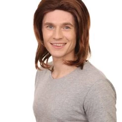 HPO Men's Men Fancy Brown Wig | Cosplay Halloween Wig | Premium Breathable Capless Cap