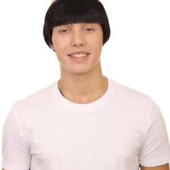 HPO Men's Monk Mens Wig | Black Hair With Cap