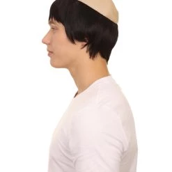 HPO Men's Monk Mens Wig | Black Hair With Cap
