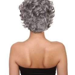 HPO Womens Old Grandma Wig | Character Play Cosplay Halloween Wig | Premium Breathable Capless Cap