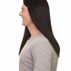 HPO Men's Sword Womens Wig | Black Long Wig | Premium Breathable Capless Cap
