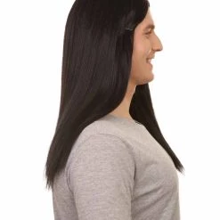 HPO Men's Sword Womens Wig | Black Long Wig | Premium Breathable Capless Cap