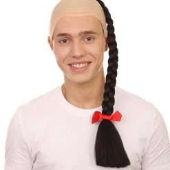 HPO Men's Kung Fu Master Mens Wig | Black Braid With Wig