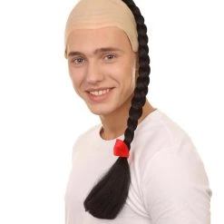 HPO Men's Kung Fu Master Mens Wig | Black Braid With Wig