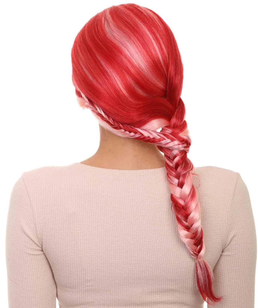 HPO Pretty Red Ponytail Womens Wig | Pop Star Character Cosplay Halloween Wig | Premium Breathable Capless Cap