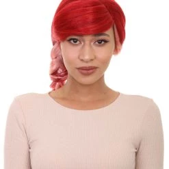 HPO Pretty Red Ponytail Womens Wig | Pop Star Character Cosplay Halloween Wig | Premium Breathable Capless Cap