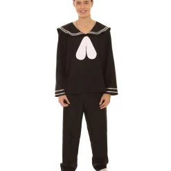HPO Adult Men's Navy Sailor Costume | Black Cosplay Costume