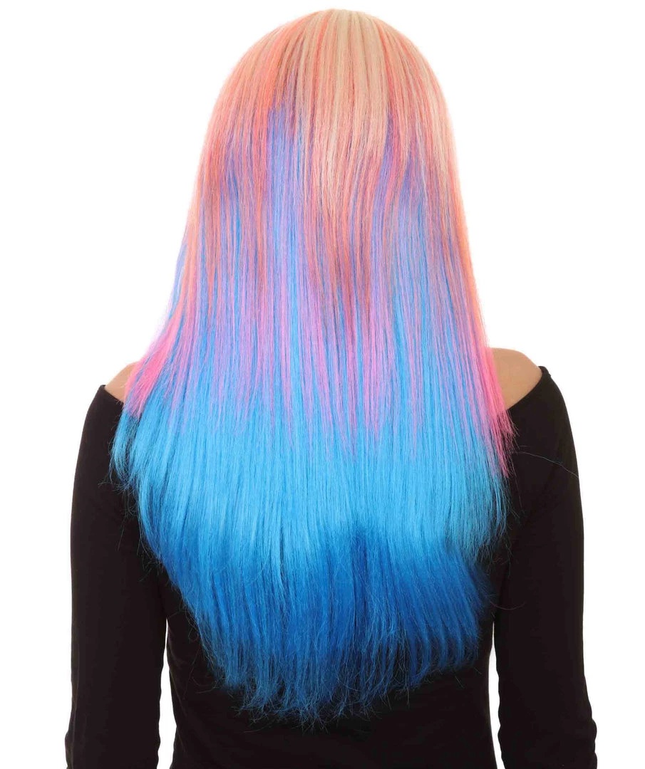 HPO Long Bob Multicolored Cosplay Womens Wig | Premium Breathable Capless Cap Women's