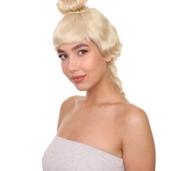HPO Womens Colonial Ladies 18th Century Wig | Blonde Historical Wigs | Premium Breathable Capless Cap