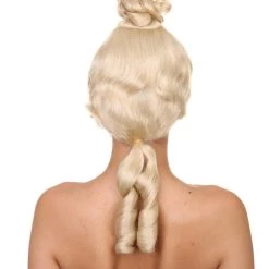 HPO Womens Colonial Ladies 18th Century Wig | Blonde Historical Wigs | Premium Breathable Capless Cap