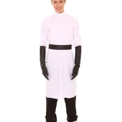 HPO Adult Men's Mad Scientist Costume | White Black Belted Cosplay Costume