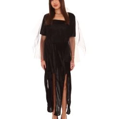 HPO Adult Women's Bride Vampire Costume | Black Halloween Costume