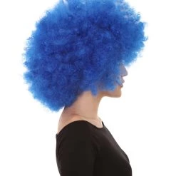 HPO Men's Bubble Lucy Womens Wig | Afro Jumbo Blue Cosplay Halloween Wig | Premium Breathable Capless Cap