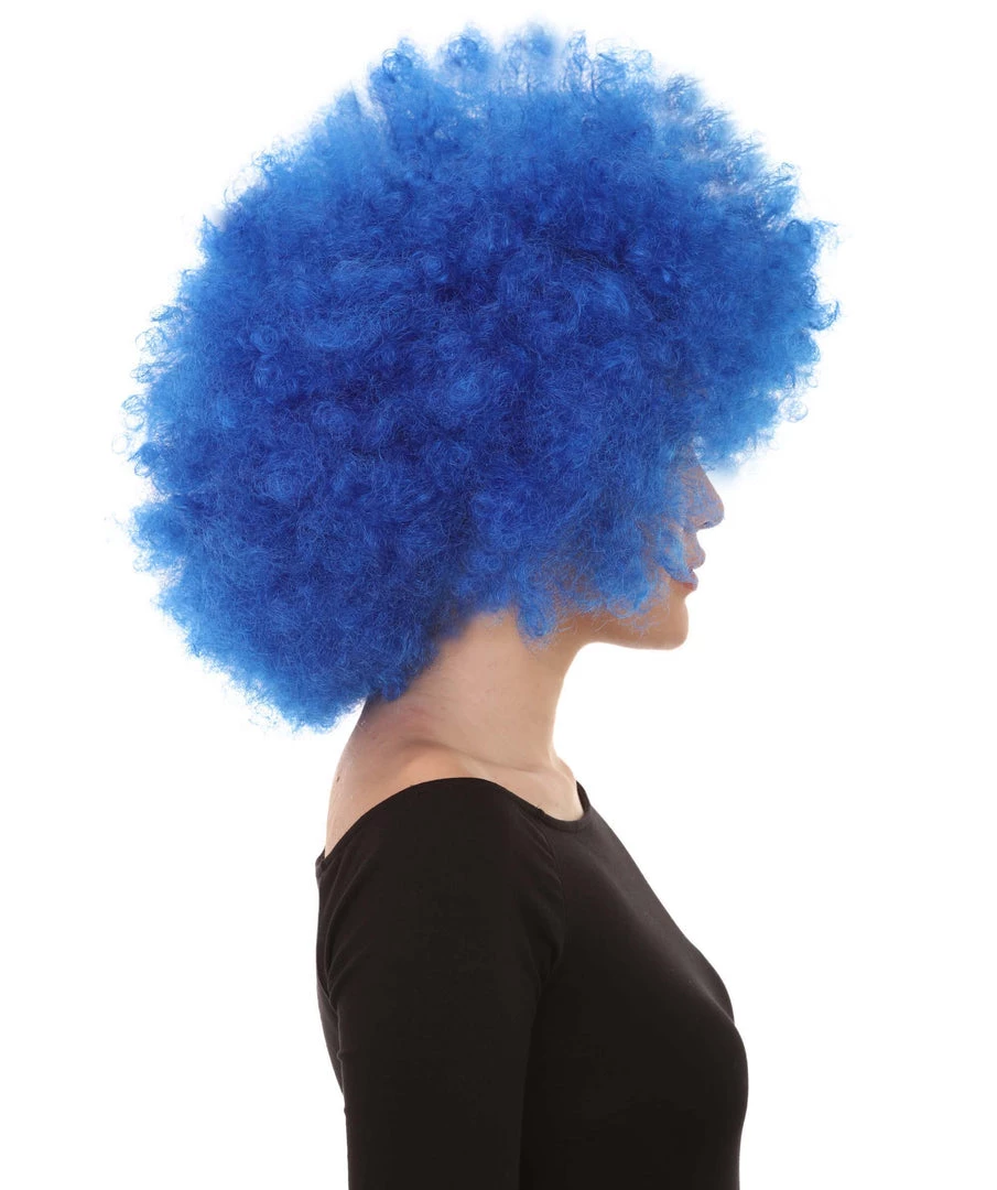 HPO Men's Bubble Lucy Womens Wig | Afro Jumbo Blue Cosplay Halloween Wig | Premium Breathable Capless Cap