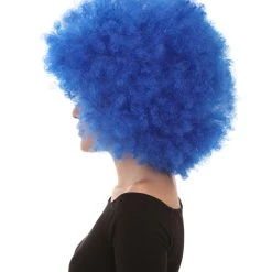 HPO Men's Bubble Lucy Womens Wig | Afro Jumbo Blue Cosplay Halloween Wig | Premium Breathable Capless Cap