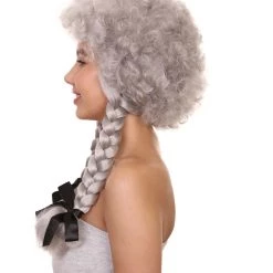 HPO Women's Womens Sinister Crimped Witch Wig | Grey Scary Wigs | Premium Breathable Capless Cap