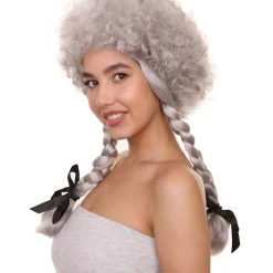 HPO Women's Womens Sinister Crimped Witch Wig | Grey Scary Wigs | Premium Breathable Capless Cap