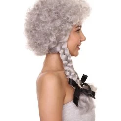 HPO Women's Womens Sinister Crimped Witch Wig | Grey Scary Wigs | Premium Breathable Capless Cap