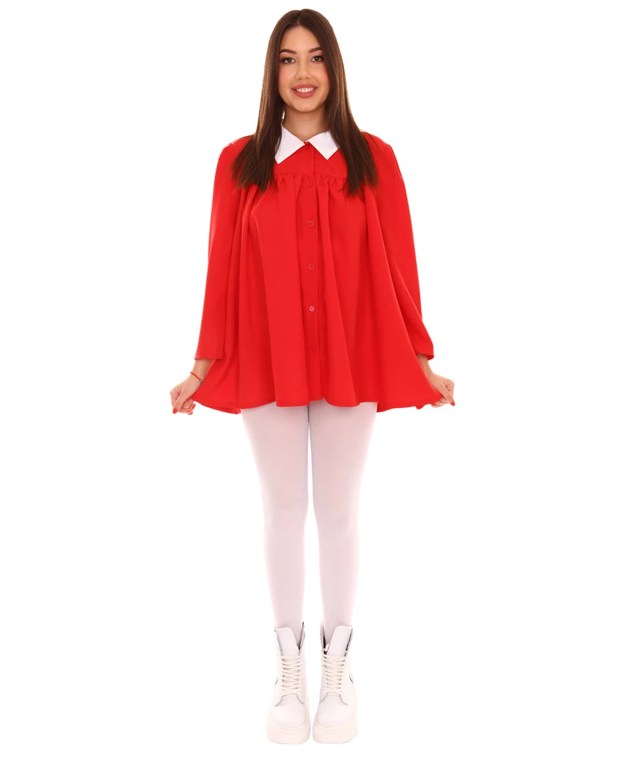 HPO Adult Women's Sleeves Dress Celebrity Costume | Red Cosplay Costume