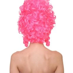HPO Womens French Colonial Marie Antoinette Wig | Neon Pink Historical Cosplay Wigs | Premium Breathable Capless Cap Women's