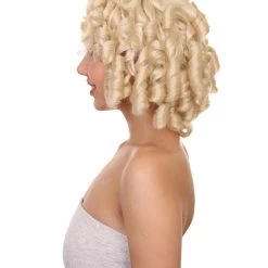 HPO Womens Colonial Lady Wig | Dark Brown Historical Wigs | Premium Breathable Capless Cap