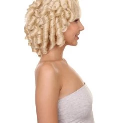 HPO Womens Colonial Lady Wig | Dark Brown Historical Wigs | Premium Breathable Capless Cap