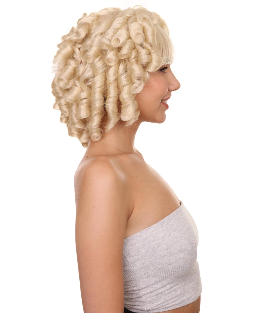 HPO Womens Colonial Lady Wig | Dark Brown Historical Wigs | Premium Breathable Capless Cap