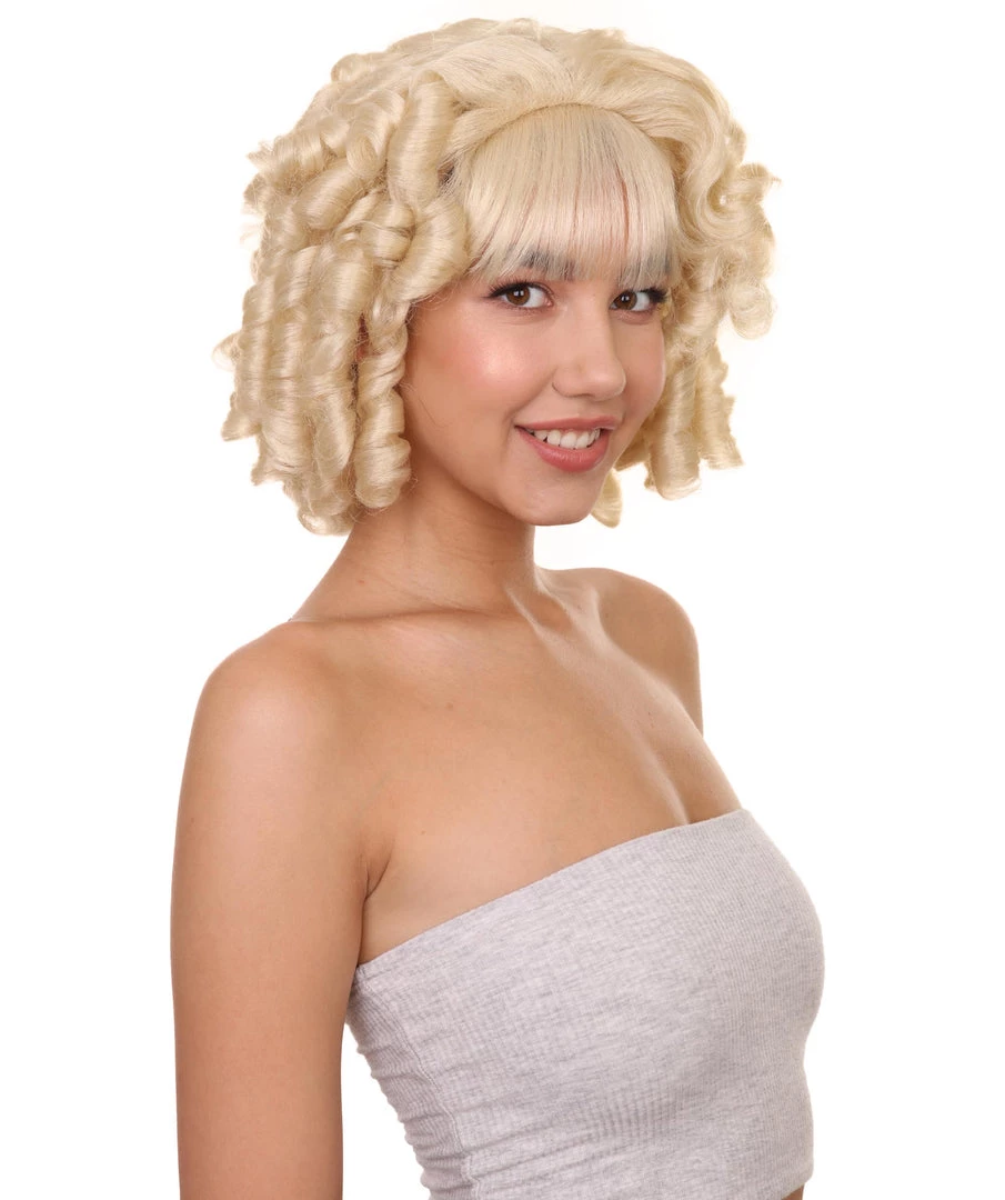 HPO Womens Colonial Lady Wig | Dark Brown Historical Wigs | Premium Breathable Capless Cap