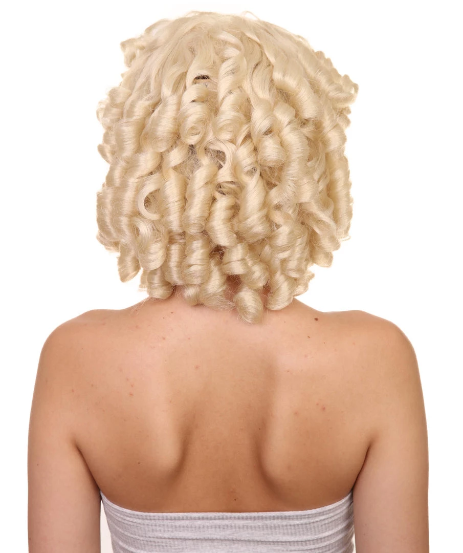 HPO Womens Colonial Lady Wig | Dark Brown Historical Wigs | Premium Breathable Capless Cap