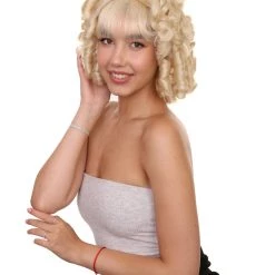 HPO Womens Colonial Lady Wig | Dark Brown Historical Wigs | Premium Breathable Capless Cap