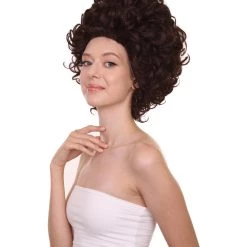 HPO Womens 70's Hippie Disco Wig | Dark Brown Vintage Halloween Wigs Women's