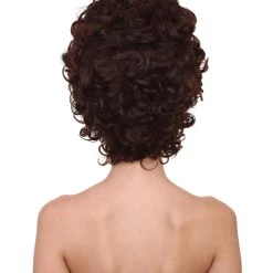 HPO Womens 70's Hippie Disco Wig | Dark Brown Vintage Halloween Wigs Women's