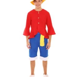 HPO Adult Men's Pirate Shirt Costume | Red Halloween Costume