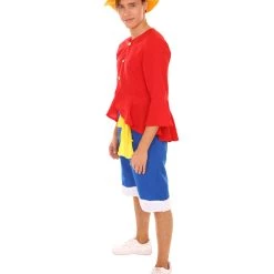 HPO Adult Men's Pirate Shirt Costume | Red Halloween Costume