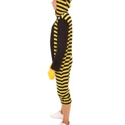 HPO Adult Women's Bee Hoodie Costume | Black And Yellow Halloween Costume