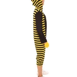 HPO Adult Women's Bee Hoodie Costume | Black And Yellow Halloween Costume