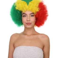 FLAGWIGS Senegal Flag Sport Afro Halloween Wig Women's