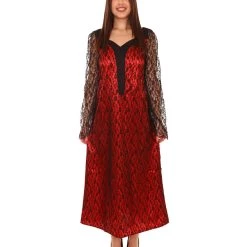 HPO Women's Black And Red Lace Vampire Queen Costume | Cosplay Costume