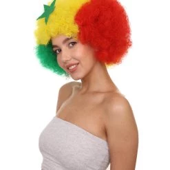FLAGWIGS Senegal Flag Sport Afro Halloween Wig Women's