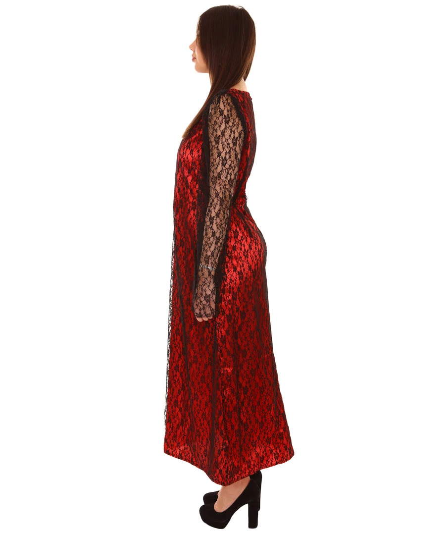 HPO Women's Black And Red Lace Vampire Queen Costume | Cosplay Costume