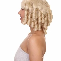 HPO French Colonial Curly Wig | Blonde Historical Wigs | Premium Breathable Capless Cap