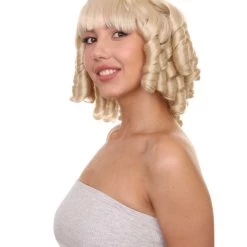 HPO French Colonial Curly Wig | Blonde Historical Wigs | Premium Breathable Capless Cap