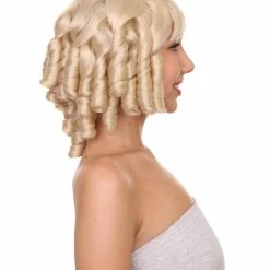 HPO French Colonial Curly Wig | Blonde Historical Wigs | Premium Breathable Capless Cap