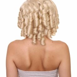 HPO French Colonial Curly Wig | Blonde Historical Wigs | Premium Breathable Capless Cap