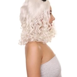 HPO Women's Long Wavy Wig | White Vintage Wigs | Premium Breathable Capless Cap