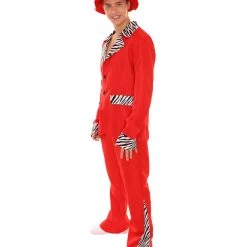 HPO Adult Men's Sweet Daddy Pimp Vintage Costume | Red Halloween Costume