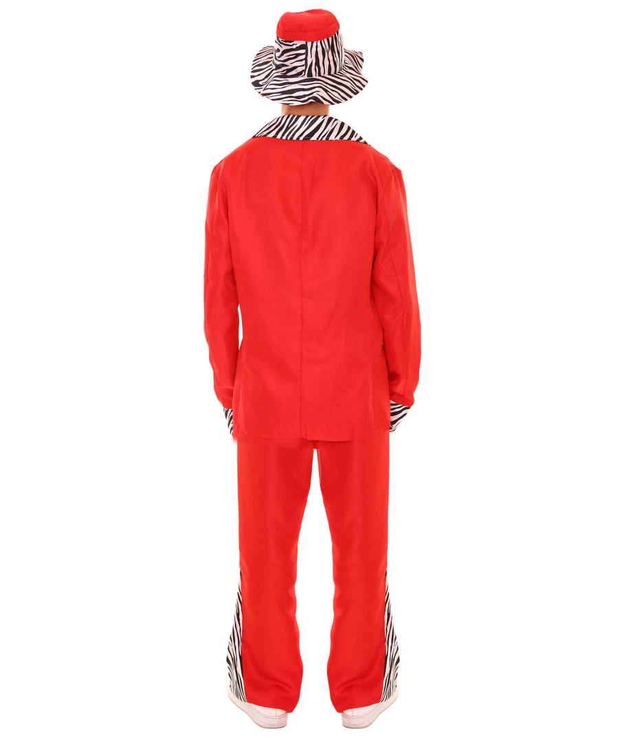 HPO Adult Men's Sweet Daddy Pimp Vintage Costume | Red Halloween Costume